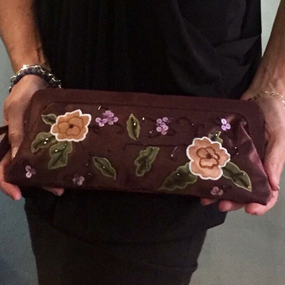 Beaded clutch purse.